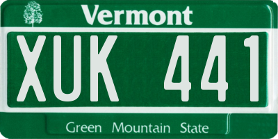VT license plate XUK441