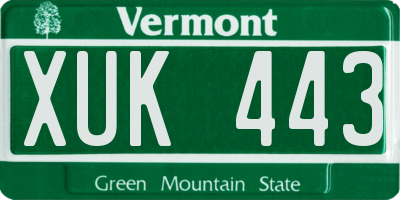 VT license plate XUK443