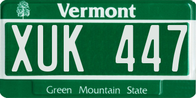 VT license plate XUK447