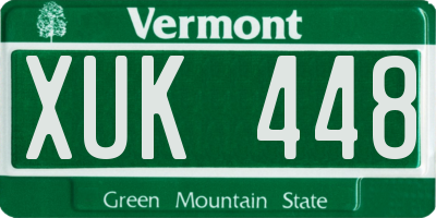 VT license plate XUK448