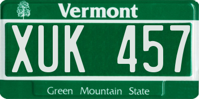 VT license plate XUK457