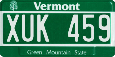 VT license plate XUK459