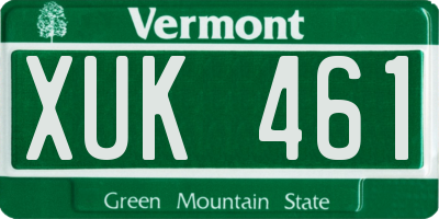 VT license plate XUK461