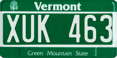 VT license plate XUK463