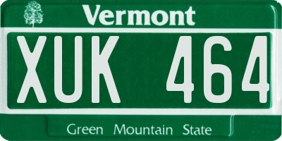VT license plate XUK464