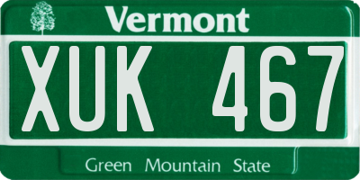 VT license plate XUK467