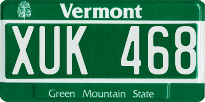 VT license plate XUK468