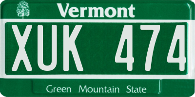 VT license plate XUK474