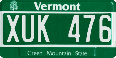 VT license plate XUK476