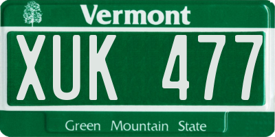 VT license plate XUK477