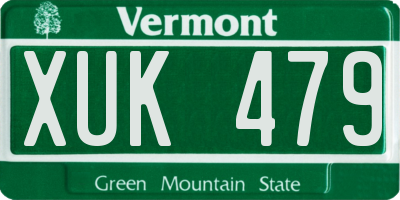 VT license plate XUK479