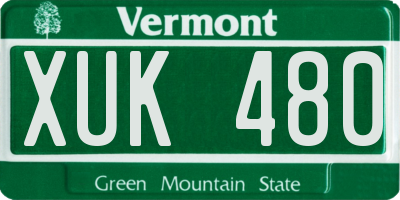 VT license plate XUK480