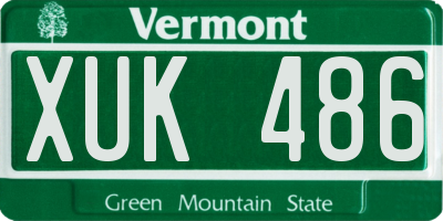 VT license plate XUK486