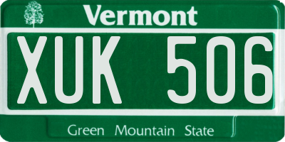 VT license plate XUK506