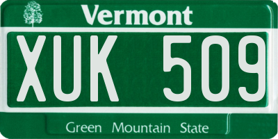 VT license plate XUK509