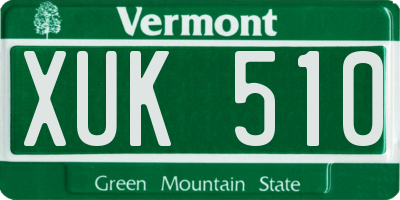 VT license plate XUK510