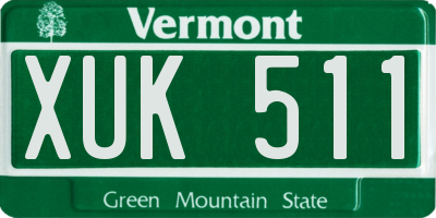 VT license plate XUK511