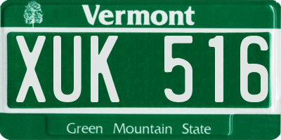 VT license plate XUK516