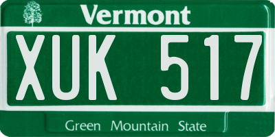 VT license plate XUK517