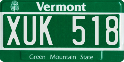 VT license plate XUK518