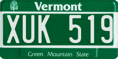 VT license plate XUK519