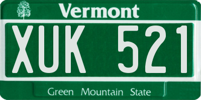 VT license plate XUK521