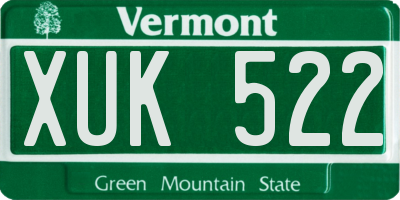 VT license plate XUK522