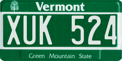 VT license plate XUK524