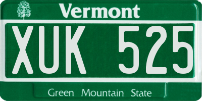 VT license plate XUK525
