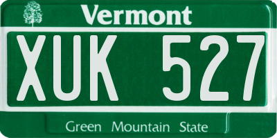 VT license plate XUK527