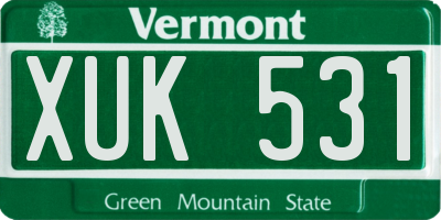 VT license plate XUK531