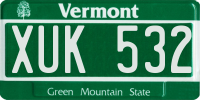 VT license plate XUK532