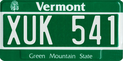 VT license plate XUK541
