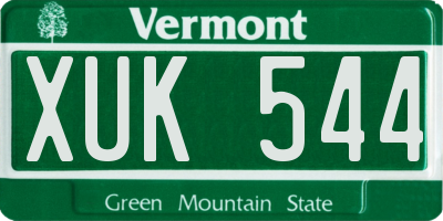 VT license plate XUK544