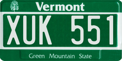 VT license plate XUK551