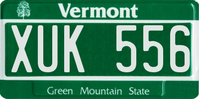 VT license plate XUK556