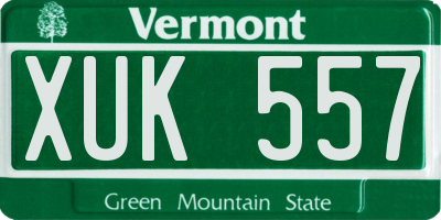 VT license plate XUK557