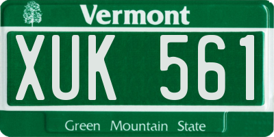 VT license plate XUK561
