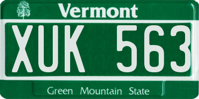VT license plate XUK563