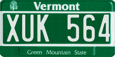 VT license plate XUK564