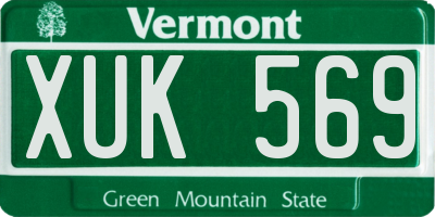 VT license plate XUK569