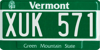 VT license plate XUK571