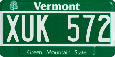 VT license plate XUK572