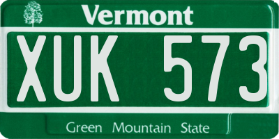 VT license plate XUK573