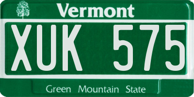 VT license plate XUK575