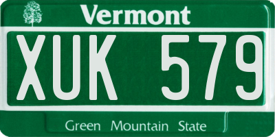 VT license plate XUK579