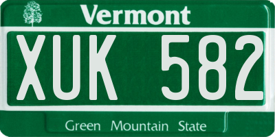 VT license plate XUK582