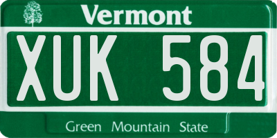 VT license plate XUK584