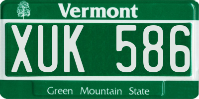VT license plate XUK586
