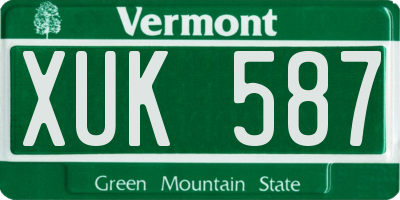 VT license plate XUK587